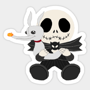 baby jack and his zero plushy Sticker